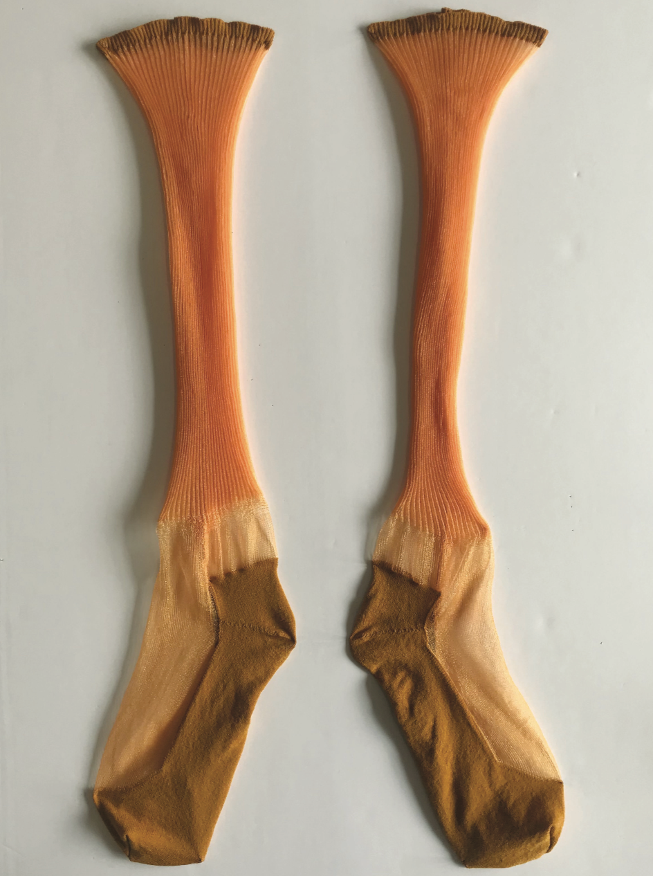 Orange Monofilament Socks-Khanh Brice Nguyen-APOC STORE