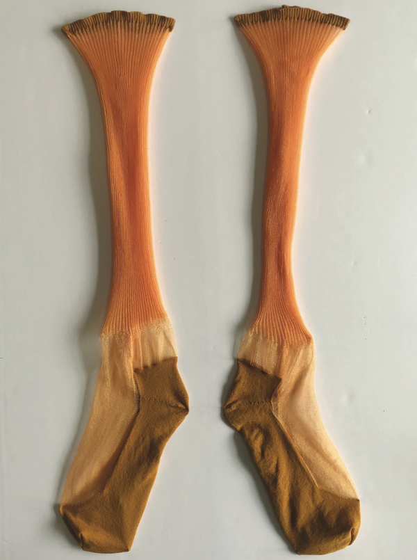 Orange Monofilament Socks-Khanh Brice Nguyen-APOC STORE