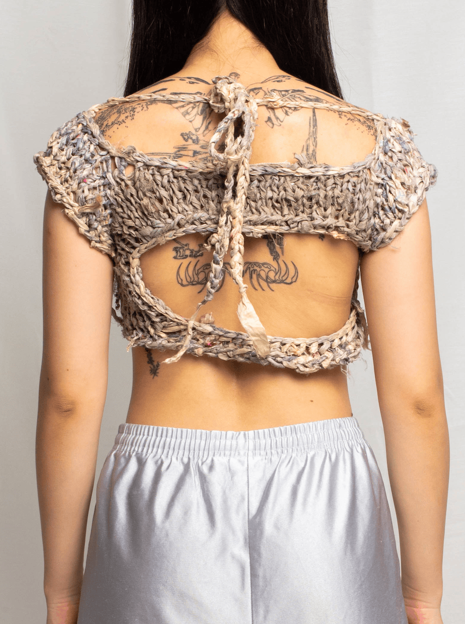 Recycled Silk Cropped Tee-VAISSEAU-APOC STORE