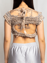 Recycled Silk Cropped Tee-VAISSEAU-APOC STORE