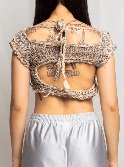 Recycled Silk Cropped Tee-VAISSEAU-APOC STORE