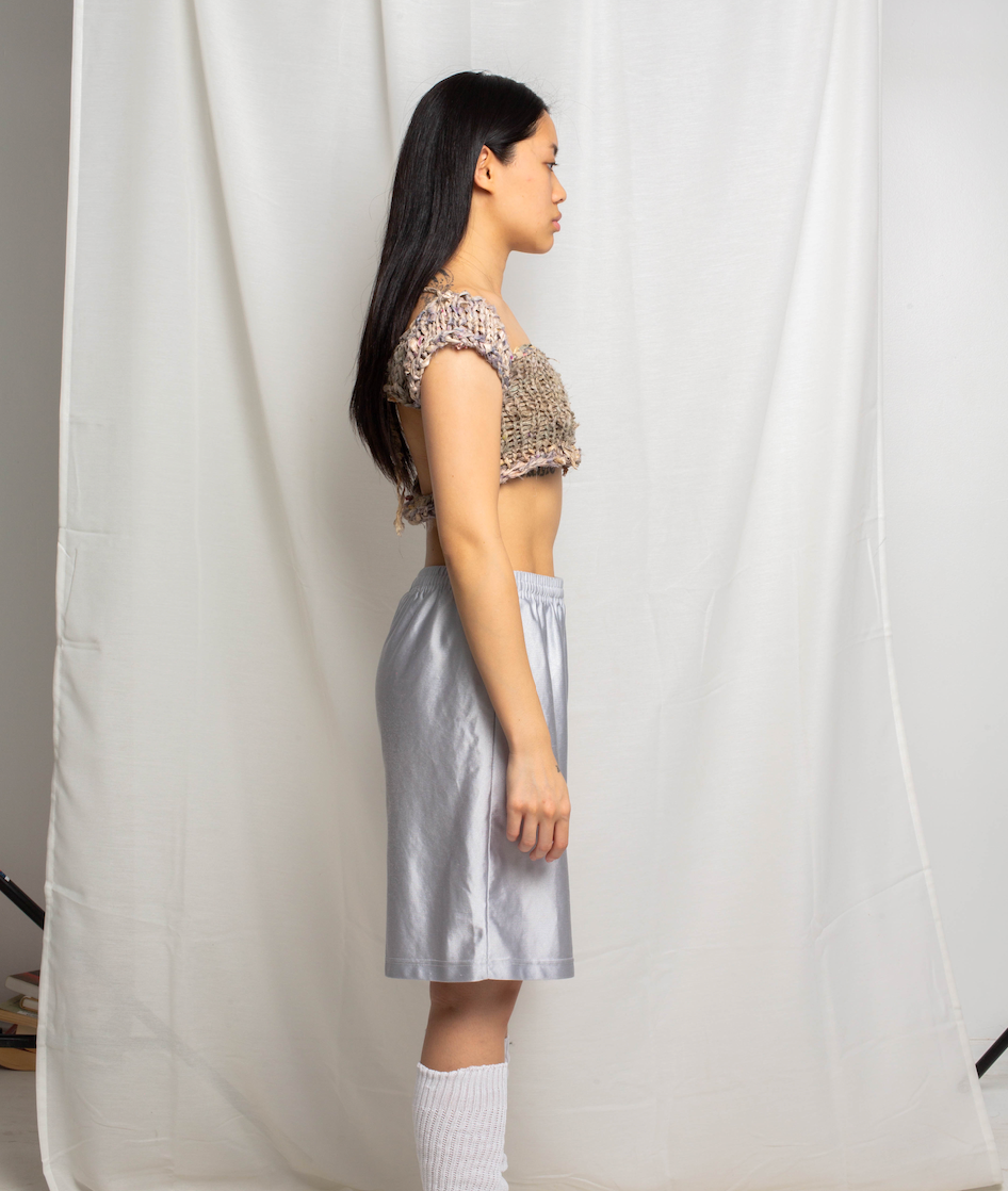 Recycled Silk Cropped Tee-VAISSEAU-APOC STORE