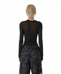 MESH KNOT REVERSIBLE TEE BLACK-Nibgnus-APOC STORE
