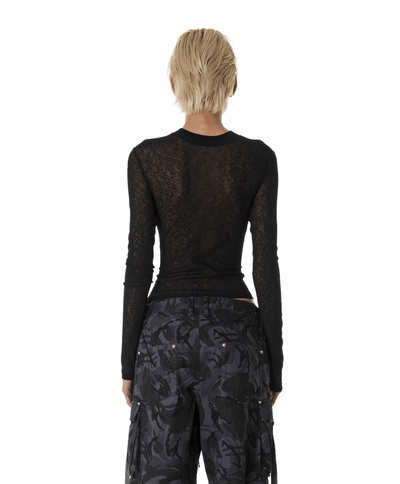 MESH KNOT REVERSIBLE TEE BLACK-Nibgnus-APOC STORE