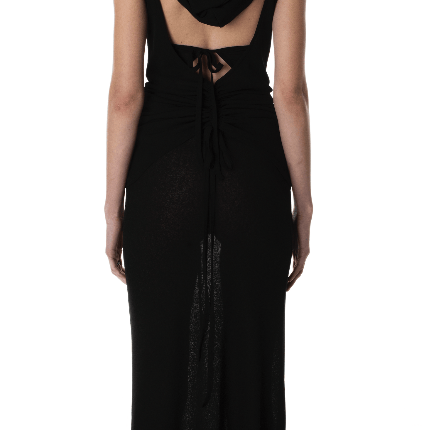 HEART HOOD DRESS BLACK-Nibgnus-APOC STORE