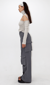 HEART CARGO PANTS GREY-Nibgnus-APOC STORE