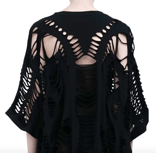 OVERSIZED CUT TEE DRESS BLACK-Sia Arnika-APOC STORE