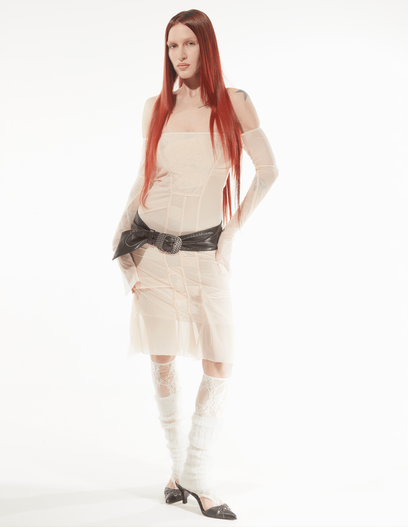 Draped off shoulder dress-Nastyamasha-APOC STORE