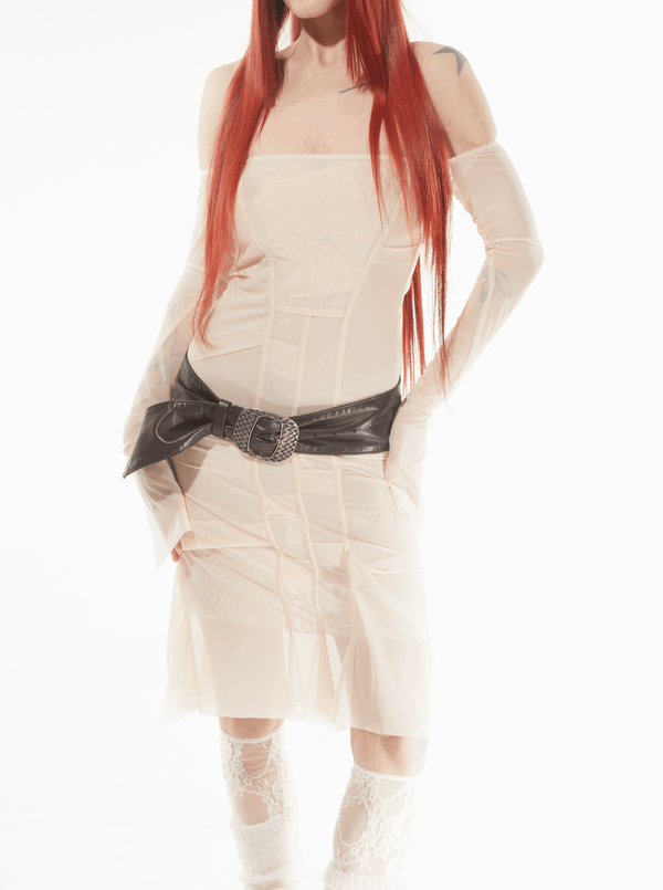 Draped off shoulder dress-Nastyamasha-APOC STORE