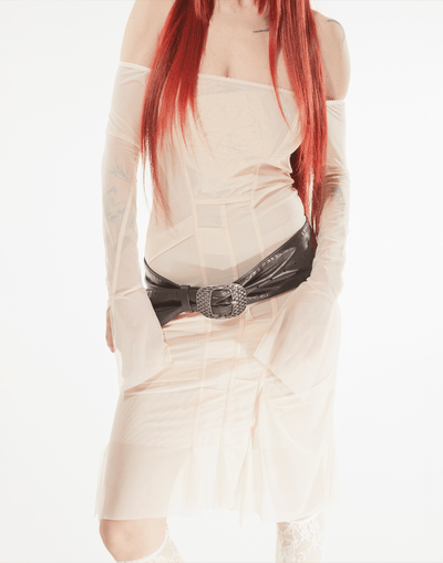 Draped off shoulder dress-Nastyamasha-APOC STORE