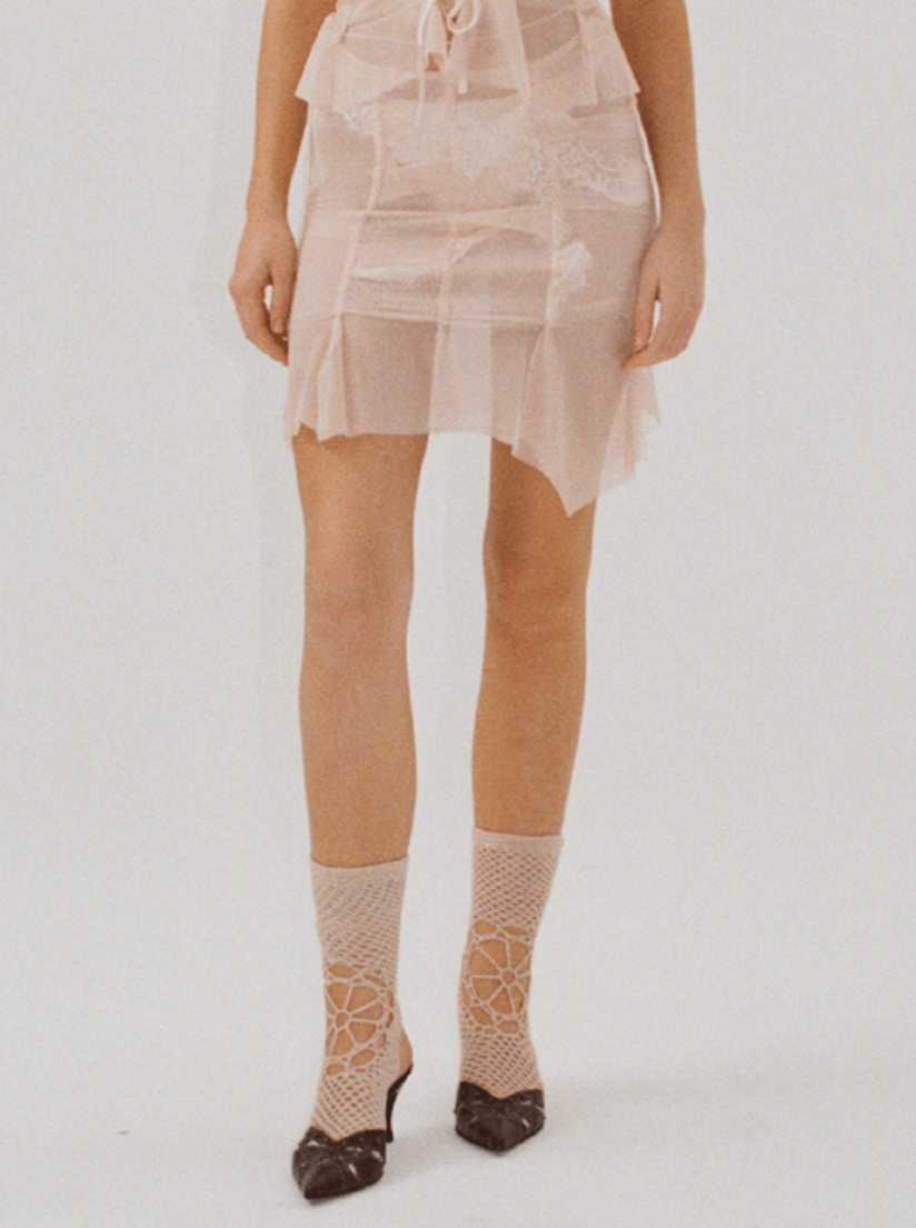 Mesh draped skirt with lace details lilibeth-Nastyamasha-APOC STORE