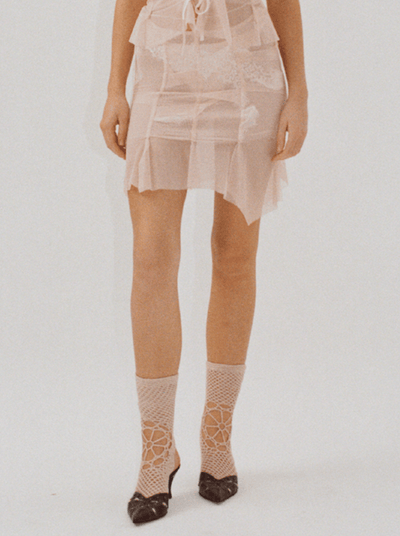 Mesh draped skirt with lace details lilibeth-Nastyamasha-APOC STORE