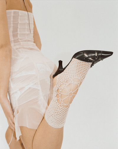 Mesh draped skirt with lace details lilibeth-Nastyamasha-APOC STORE