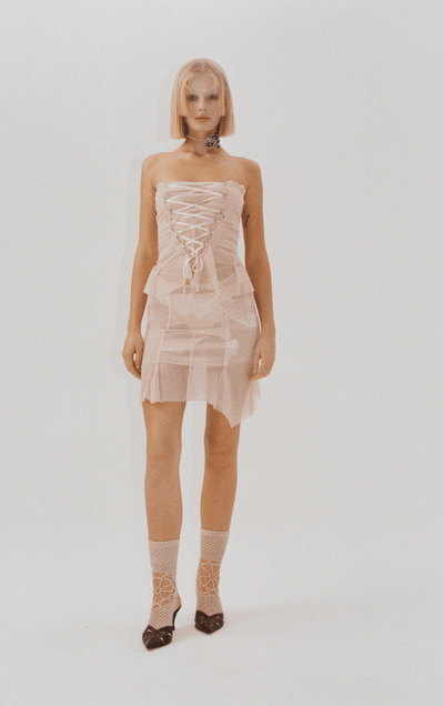 Mesh draped skirt with lace details lilibeth-Nastyamasha-APOC STORE