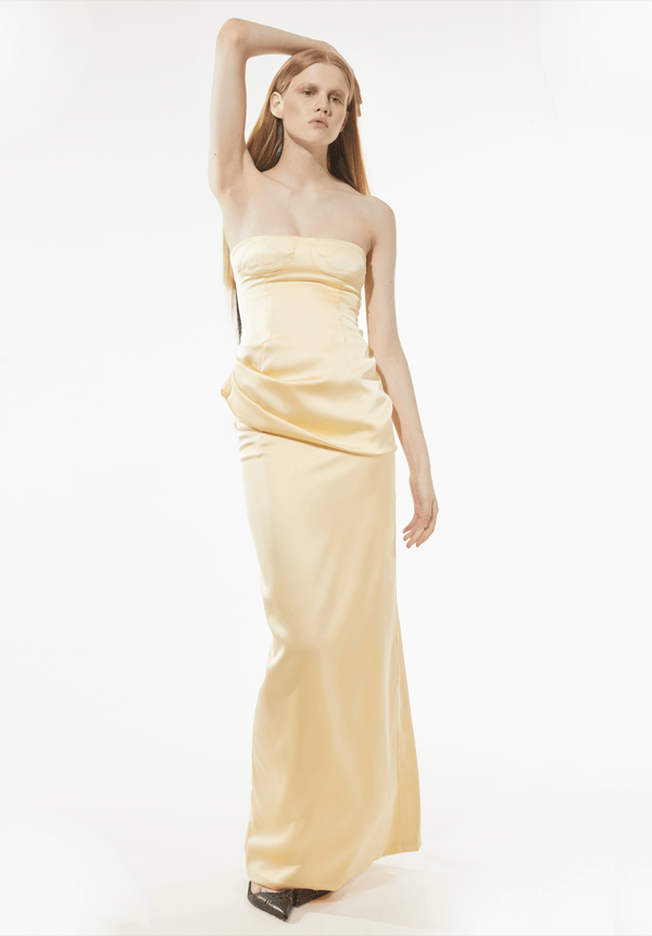 Long satin skirt with slit on the back-Nastyamasha-APOC STORE