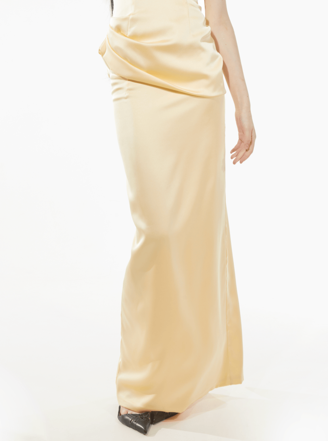 Long satin skirt with slit on the back-Nastyamasha-APOC STORE