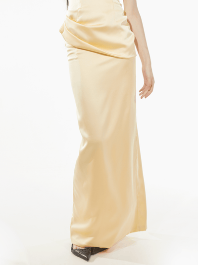 Long satin skirt with slit on the back-Nastyamasha-APOC STORE