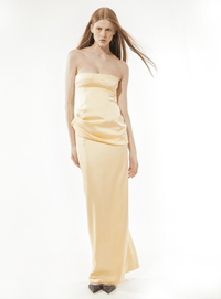 Draped top with floral cups butter yellow-Nastyamasha-APOC STORE