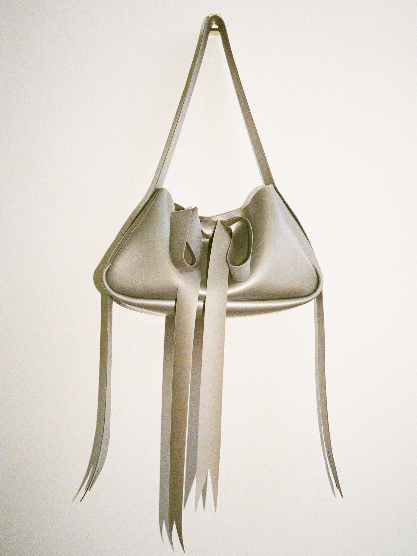 Latex Bow Bag Silver-Soft Skin Latex-APOC STORE