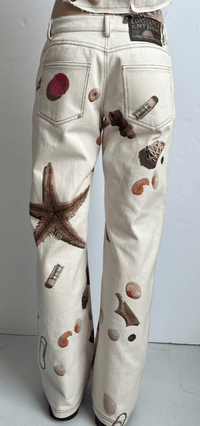 Seastar Printed Denim Trousers-Constanca Entrudo-APOC STORE