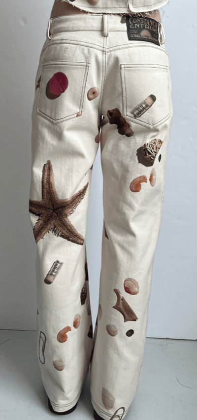 Seastar Printed Denim Trousers-Constanca Entrudo-APOC STORE
