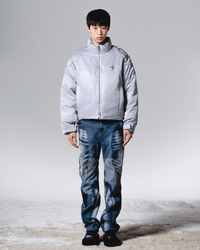 surgery biker embossing puffer jacket 'grey'-Surgery-APOC STORE