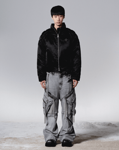 surgery biker embossing puffer jacket 'black'-Surgery-APOC STORE