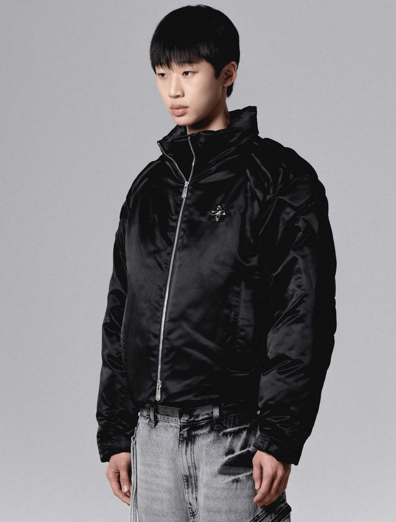 surgery biker embossing puffer jacket 'black'-Surgery-APOC STORE