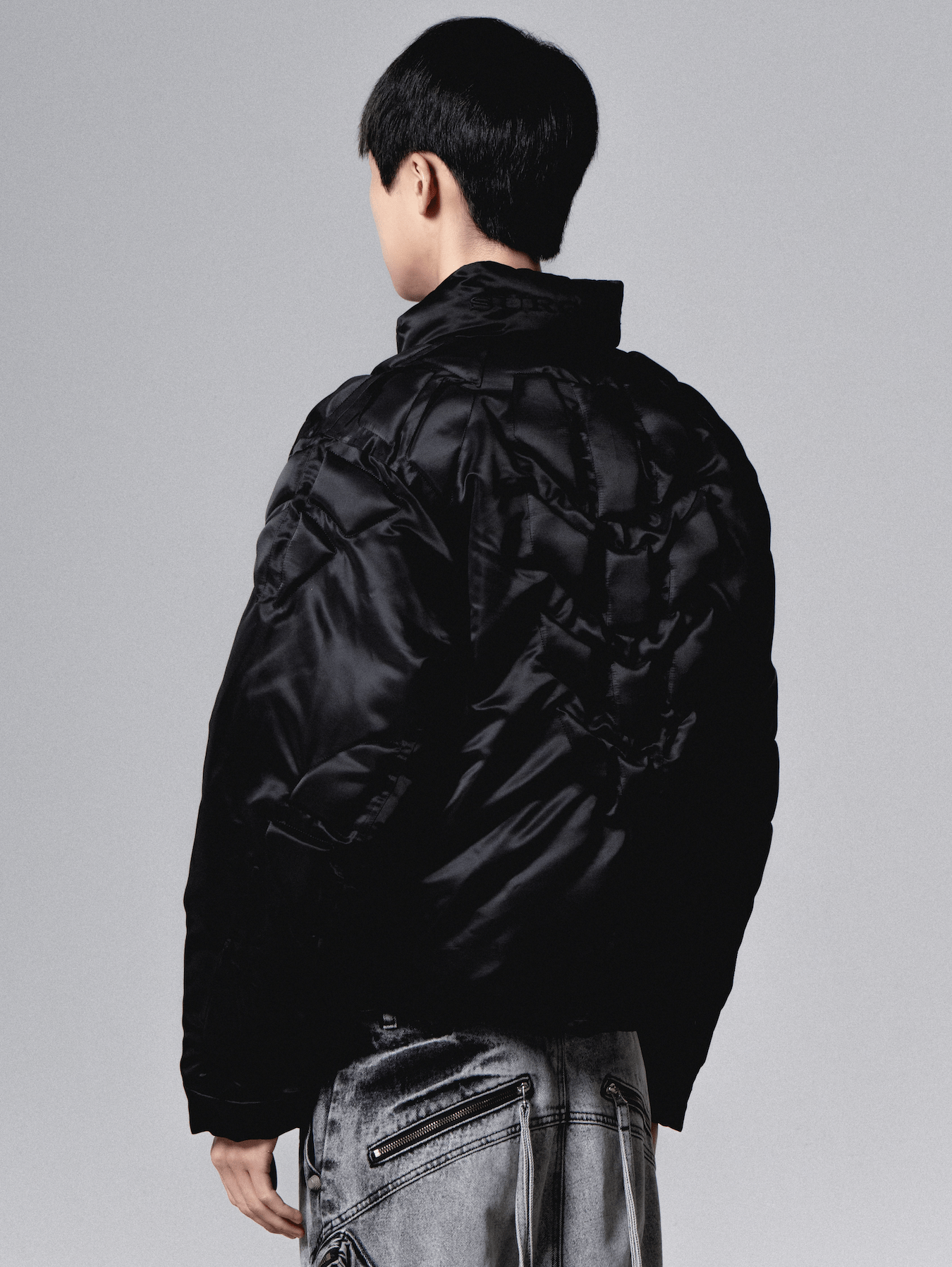 surgery biker embossing puffer jacket 'black'-Surgery-APOC STORE