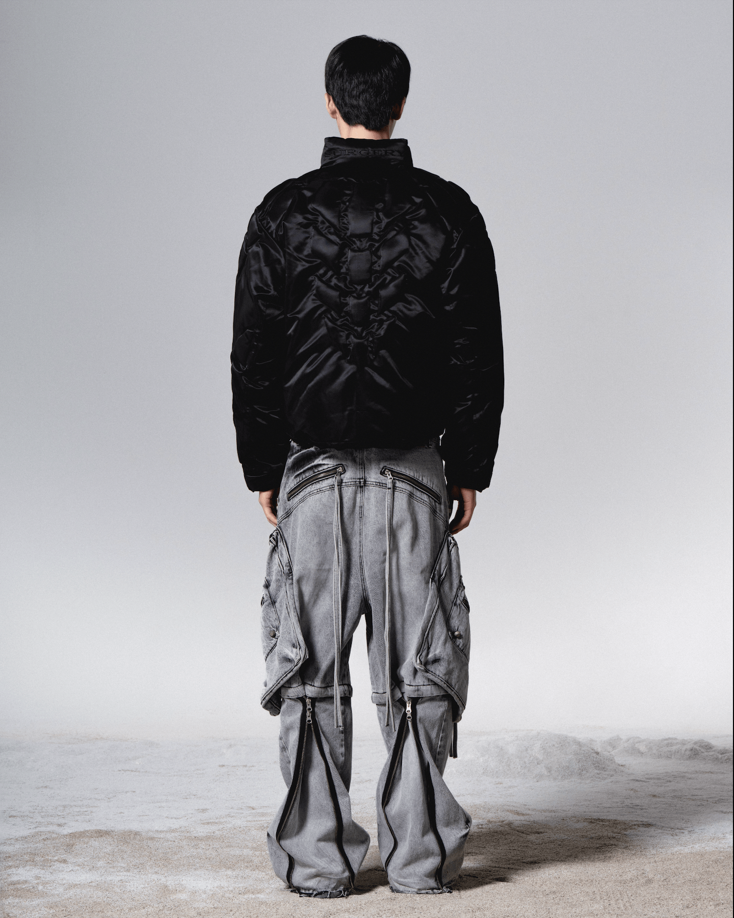 surgery biker embossing puffer jacket 'black'-Surgery-APOC STORE