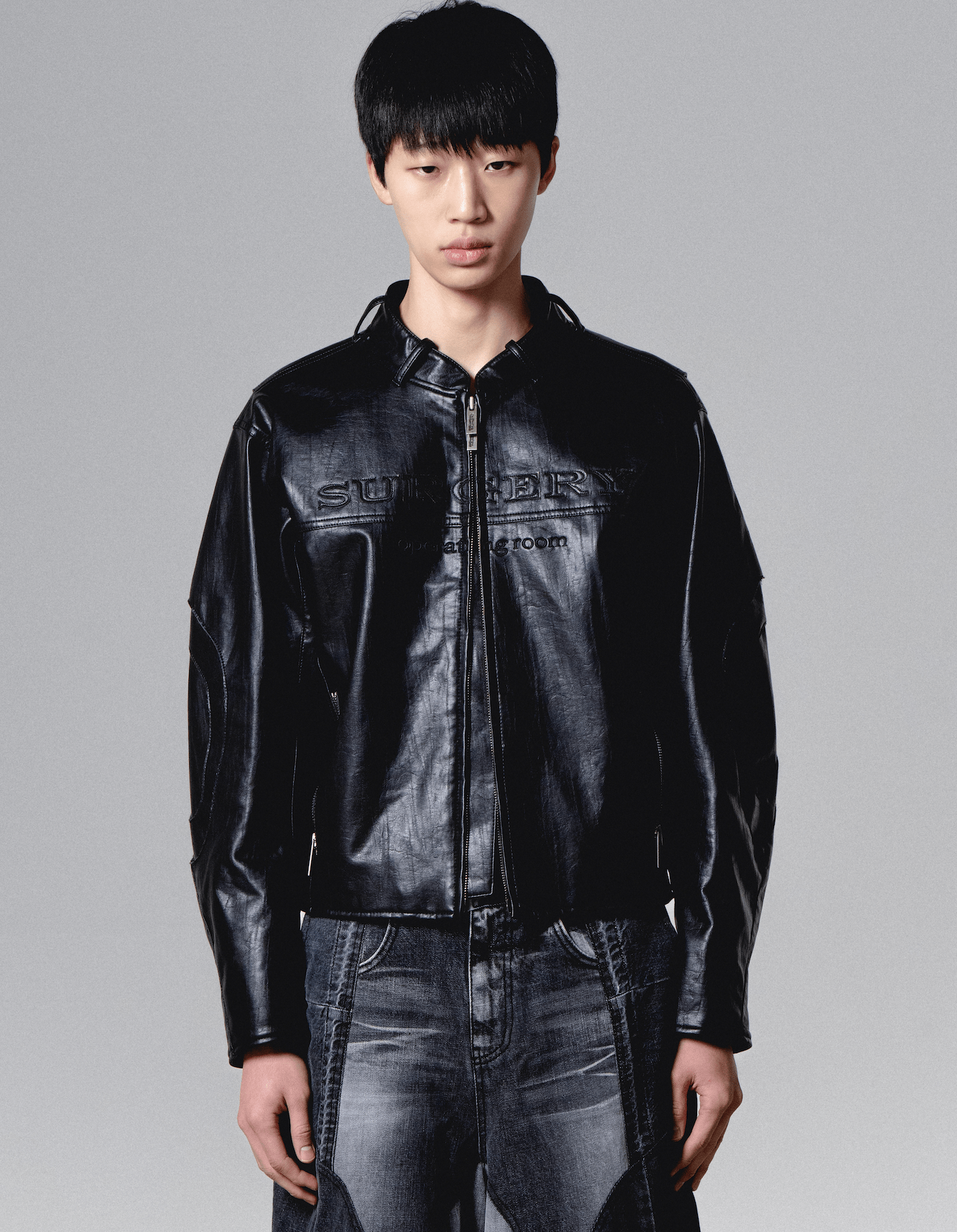 surgery stratum leather rider jacket 'black'-Surgery-APOC STORE