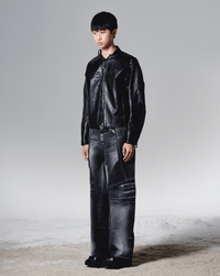 surgery stratum leather rider jacket 'black'-Surgery-APOC STORE