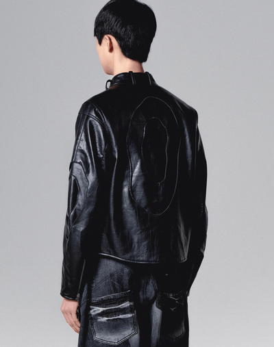 surgery stratum leather rider jacket 'black'-Surgery-APOC STORE