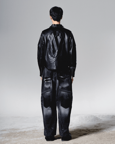 surgery stratum leather rider jacket 'black'-Surgery-APOC STORE