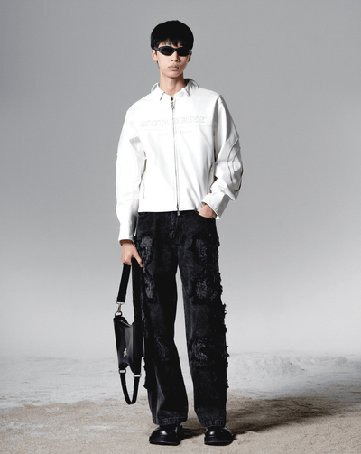 surgery clover logo patch jeans 'black'-Surgery-APOC STORE