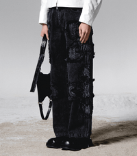 surgery clover logo patch jeans 'black'-Surgery-APOC STORE