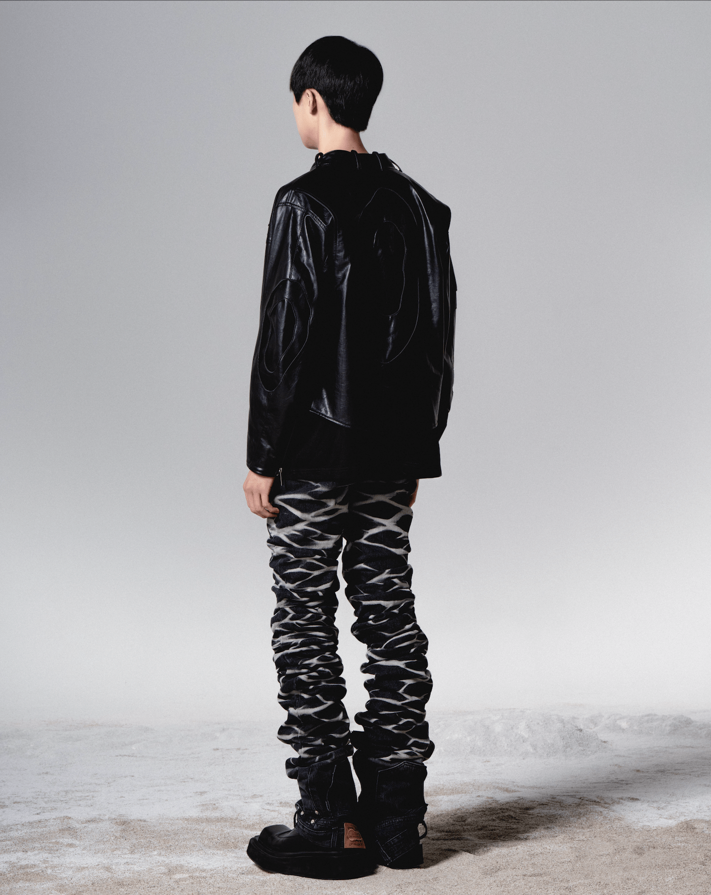 surgery yoonseul long length double jeans 'black'-Surgery-APOC STORE