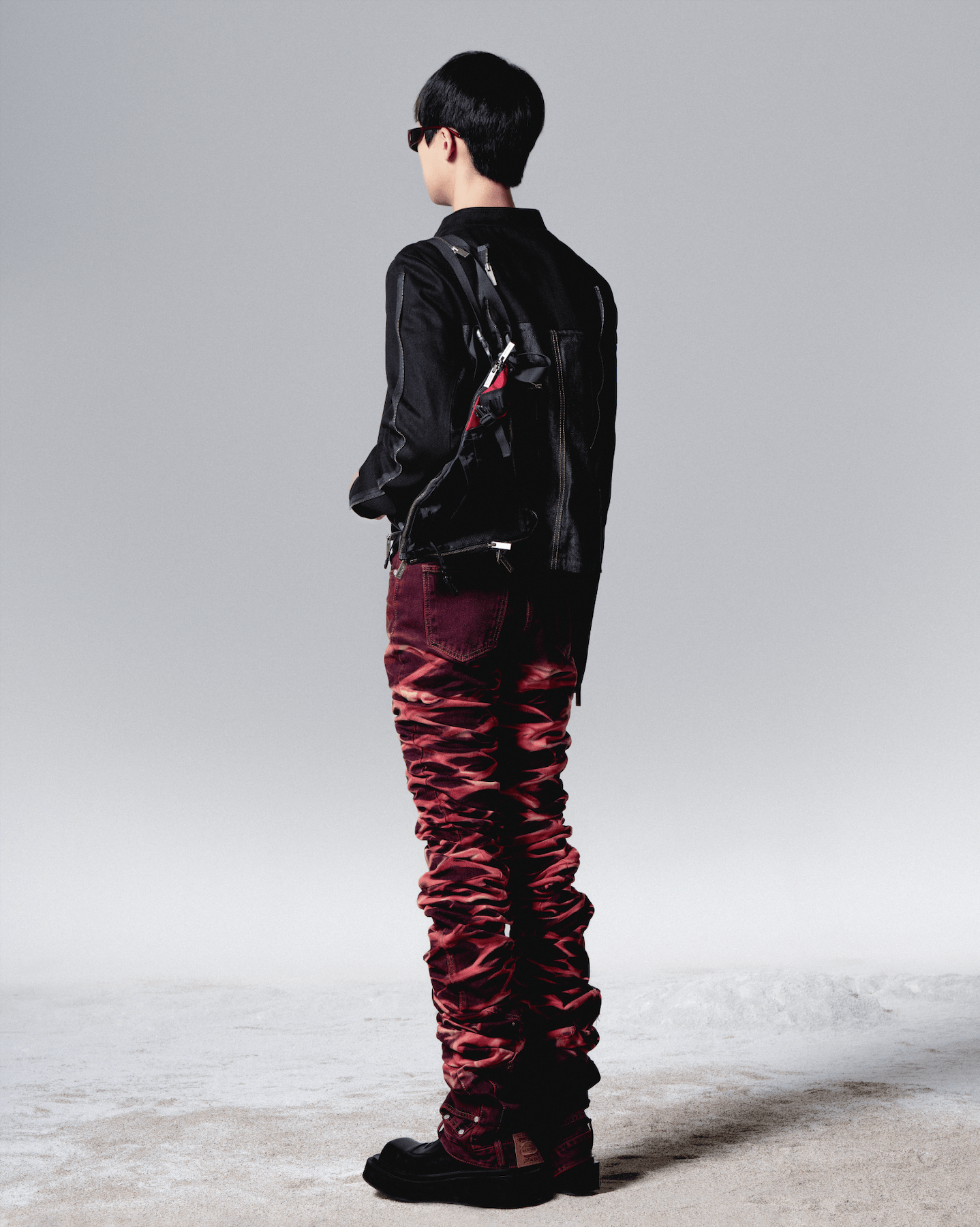surgery yoonseul long length double jeans 'flame'-Surgery-APOC STORE