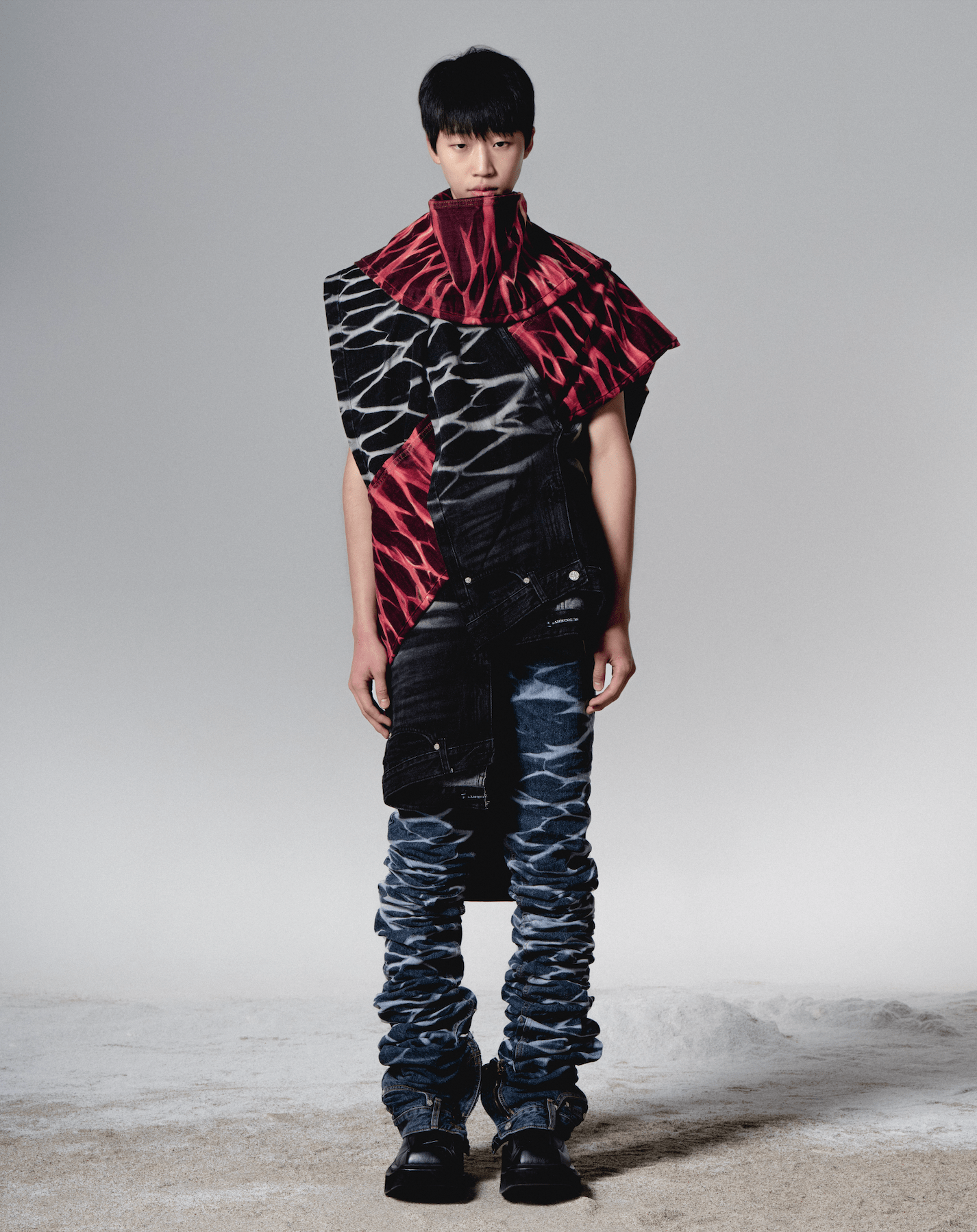 surgery yoonseul long length double jeans 'blue'-Surgery-APOC STORE