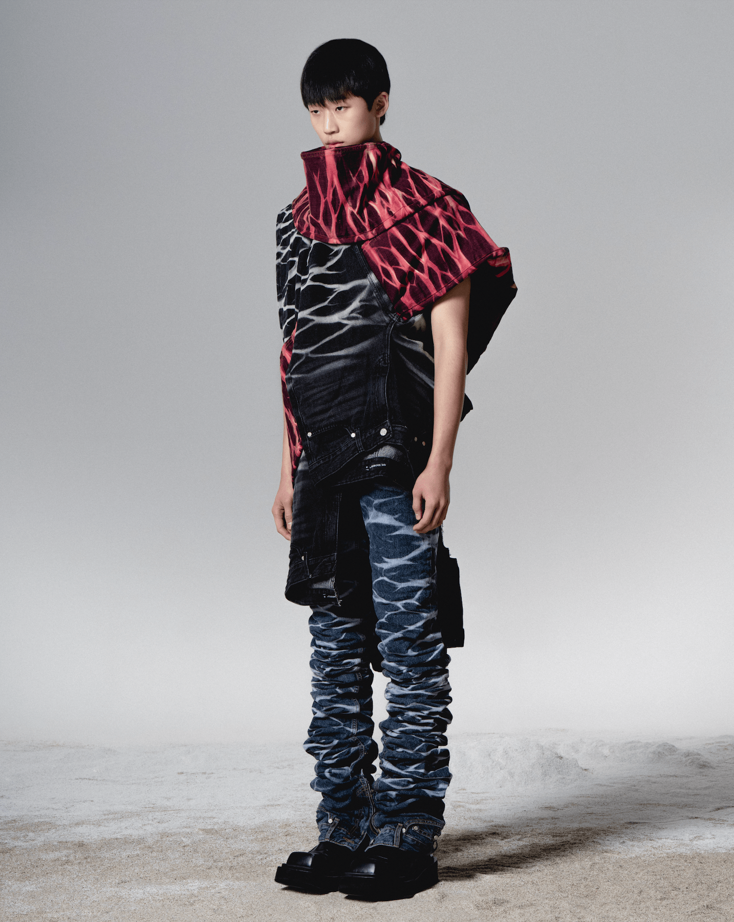 surgery yoonseul long length double jeans 'blue'-Surgery-APOC STORE