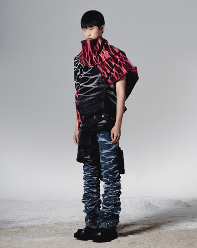 surgery yoonseul long length double jeans 'blue'-Surgery-APOC STORE