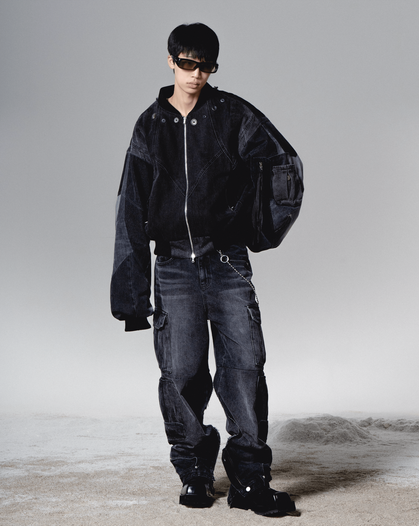 surgery cargo double jeans 'black denim'-Surgery-APOC STORE