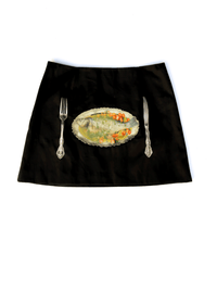 Branzino Dinner Tromp L'oeil Mini Skirt-Leeann Huang-APOC STORE