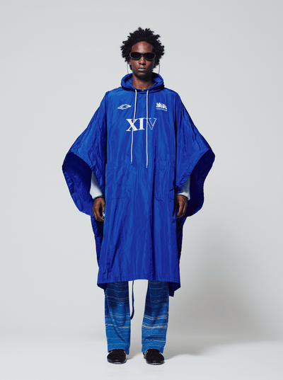 SUPPORTER PONCHO COAT BLUE-Cognomen-APOC STORE