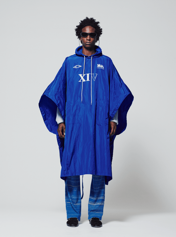 SUPPORTER PONCHO COAT BLUE-Cognomen-APOC STORE