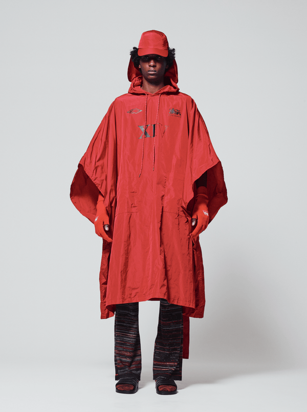 SUPPORTER PONCHO COAT RED-Cognomen-APOC STORE