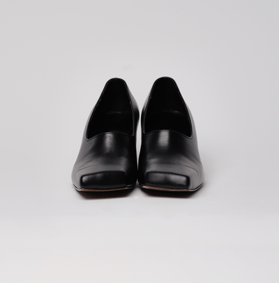 Black slashed heels-Sung Ju-APOC STORE