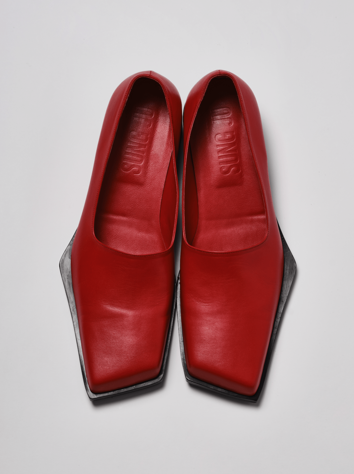 Red slashed loafers-Sung Ju-APOC STORE
