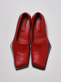 Red slashed loafers-Sung Ju-APOC STORE