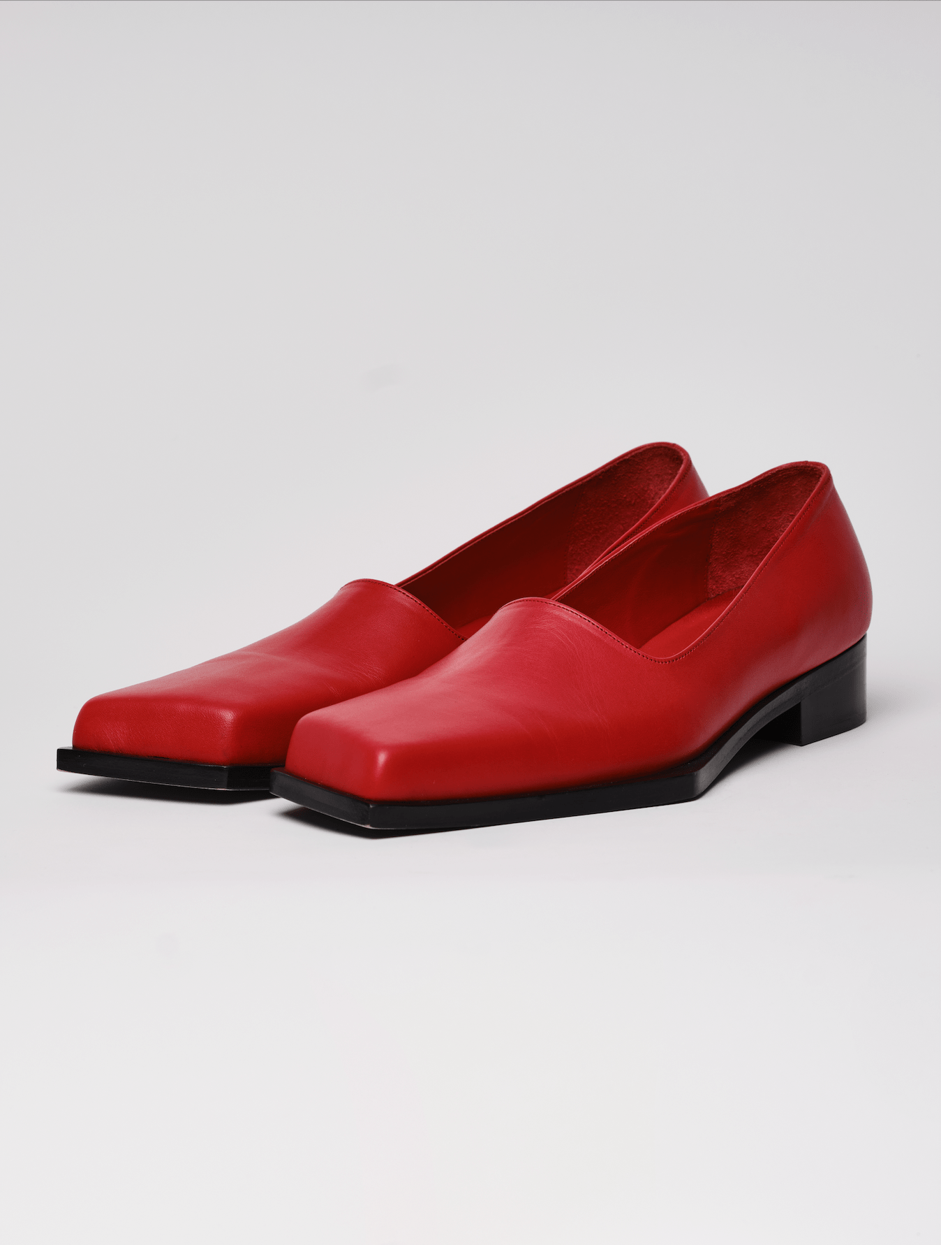 Red slashed loafers-Sung Ju-APOC STORE